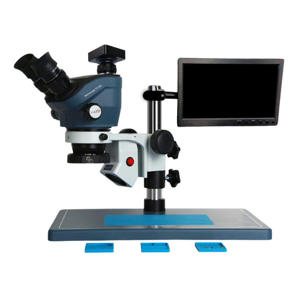 Microscópio Profissional Kaisi TX-350s Plus com Tela 10” Câmera 38MP