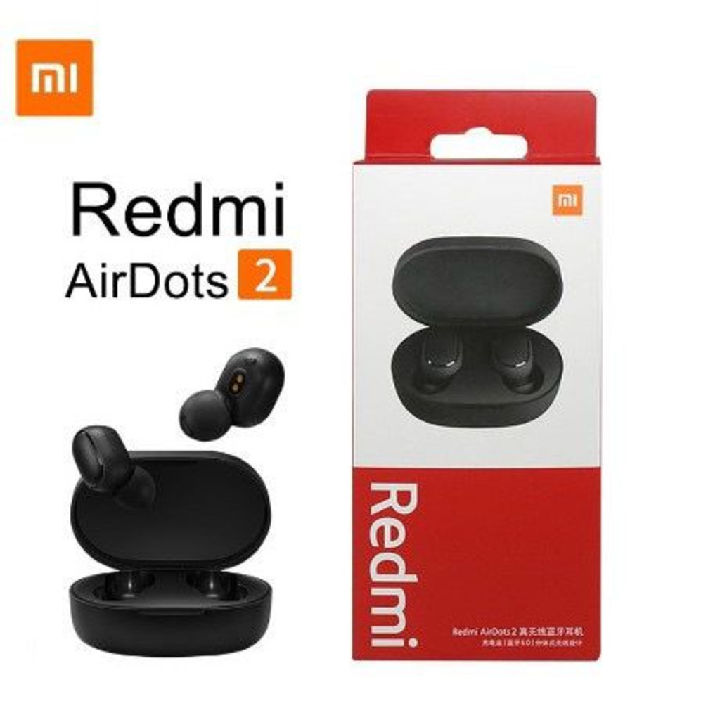 Fone Sem Fio Wireless Redmi Airdots pro Xiaomi TWS A6S E6S Bluetooth Preto Com Led HX