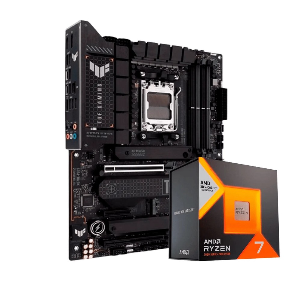 Kit Upgrade AMD Ryzen 7 7800X3D, Placa Mãe Asus TUF Gaming X670E-PLUS DDR5