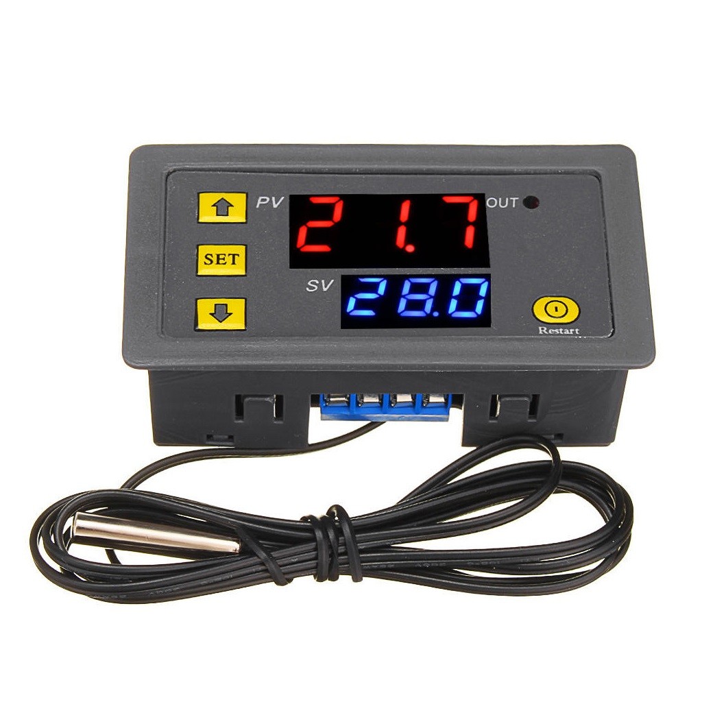Controlador Digital De Temperatura W3230 AC 110-220V Termostato Com Display LED E Sensor (-55°C