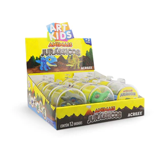 Kit de Miniaturas Animais Jurássicos com 12 peças Acrilex