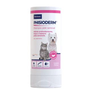 Phisioderm Shampoo Pele Sensivel 250ML Cães e Gatos - Virbac em Oferta na Shopee
