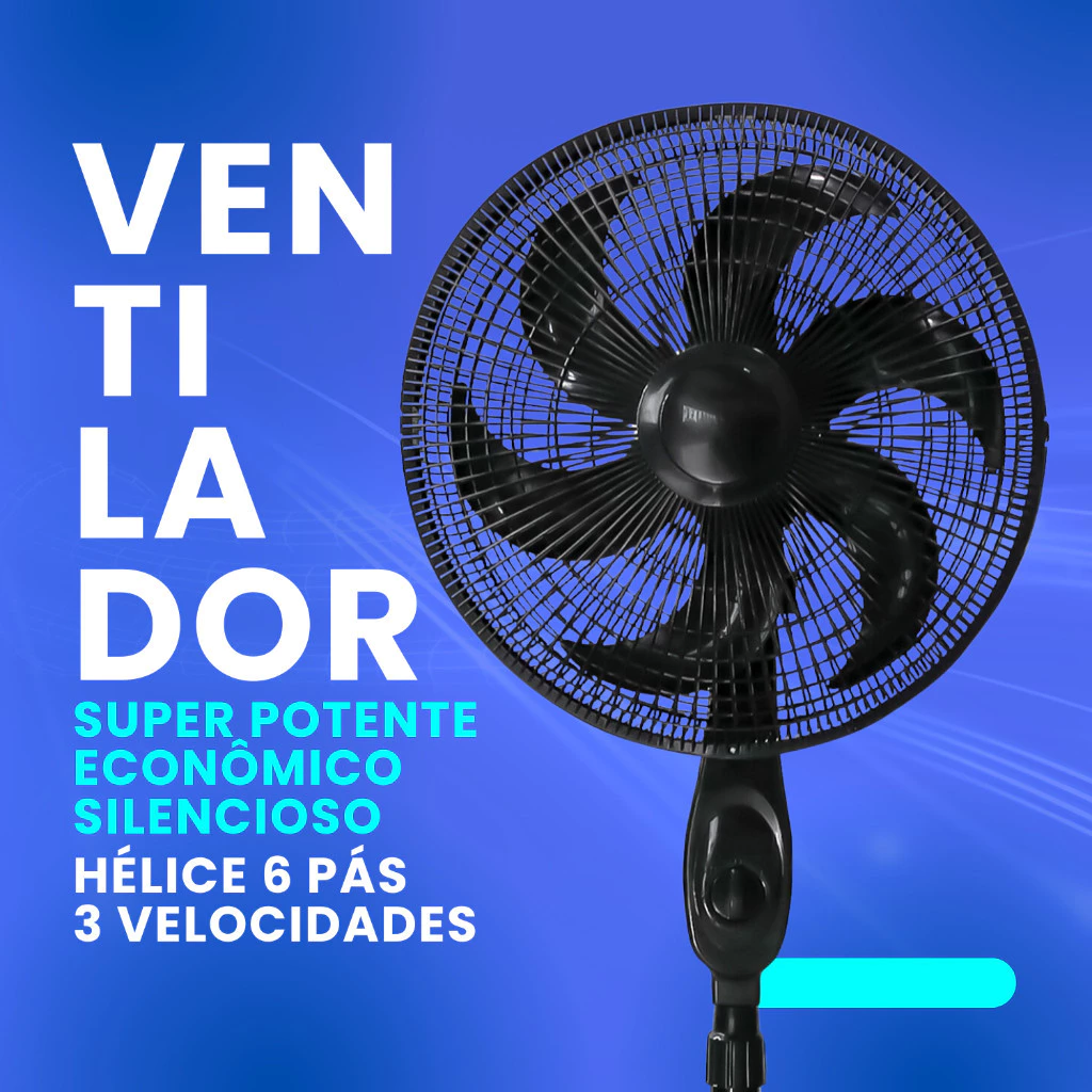 Ventilador De Coluna De Chão Turbo Vento Forte 3 Velocidades 110v 220v