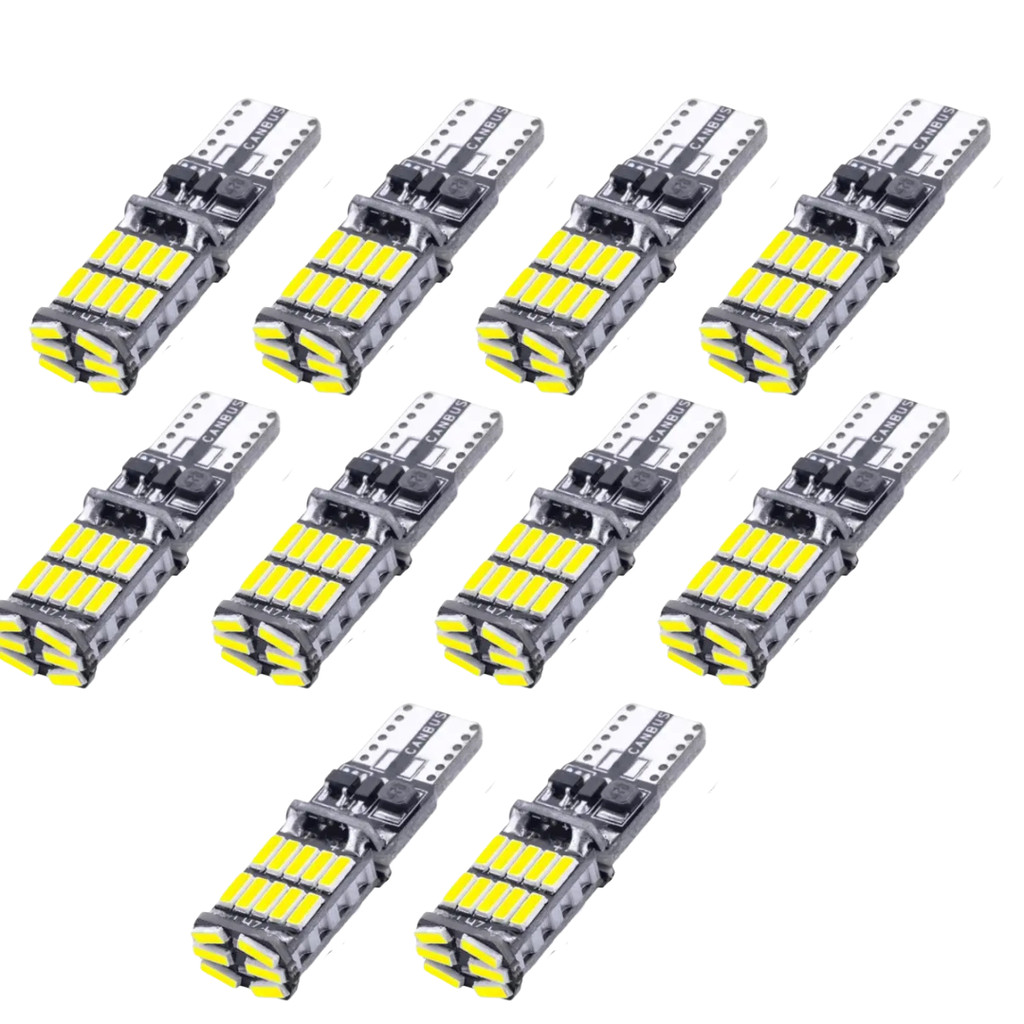 KIT 10 LAMPADA T10 CAMBUS 26 LED CANCELLER W5W BRANCO 12V | Shopee Brasil