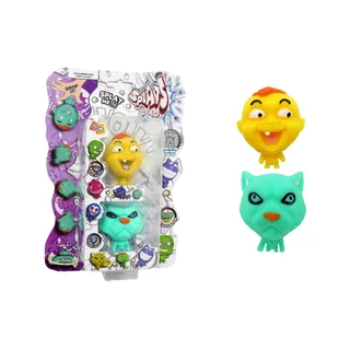 2 Bonecos Bebê Amarelo e Gato Verde - Splats Head Mini
