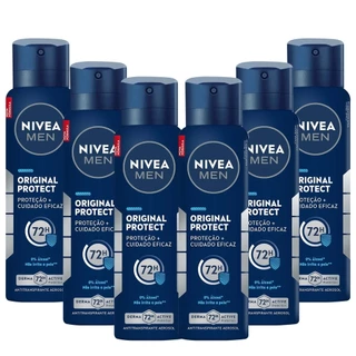 Kit 6 un Desod Aero Nívea Masculino Protect 150ml em Oferta na Shopee