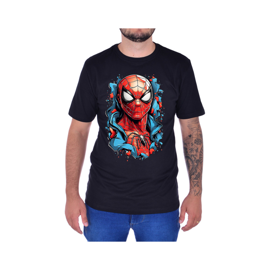 Camisa Algodão Spider-Man Homem Aranha Desenho Estampa | Shopee Brasil