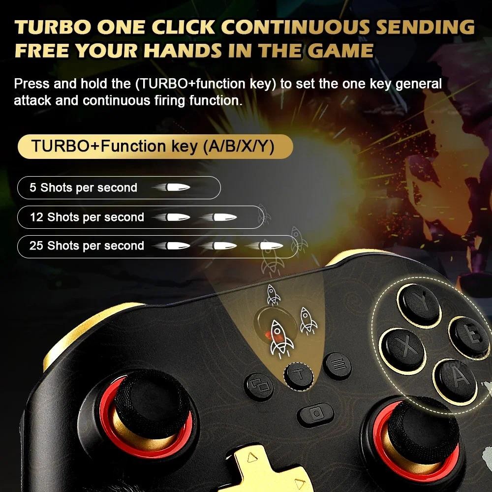 Z03DP Black Mith Wukong Gamepad 800Hz Sem Fio Dupla Vibração