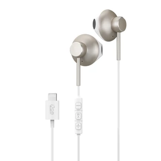 Fone de Ouvido Lightning i2GO iPhone 5 até 14 Metal Active 1,2m Branco e Dourado