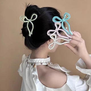 Conjunto Único De Clipe De Arco De Gota De Óleo Coreano Para Deslocamento De Acessórios De Cabelo Femininos