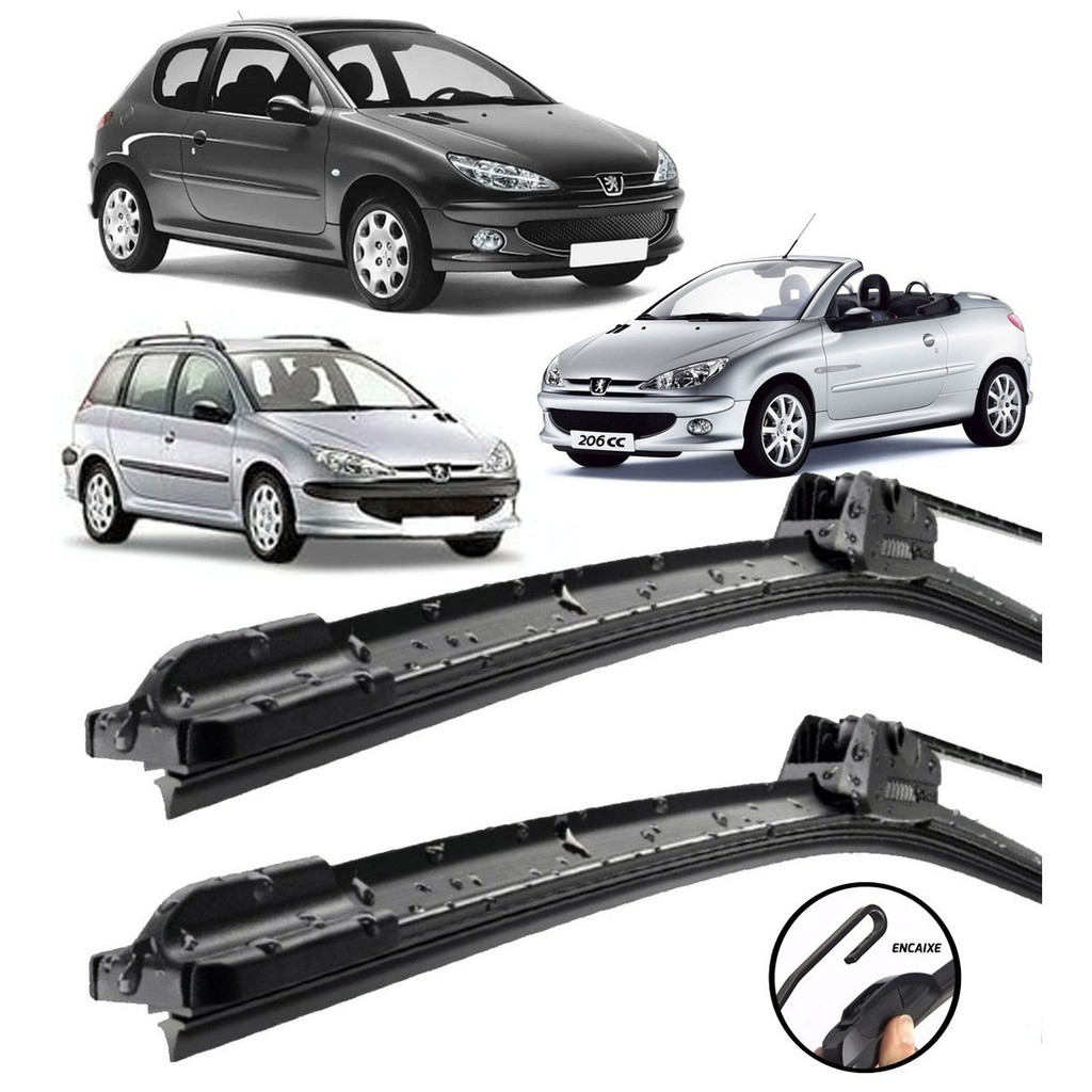 Palhetas Limpador De Parabrisa Peugeot 206 (par) | Shopee Brasil