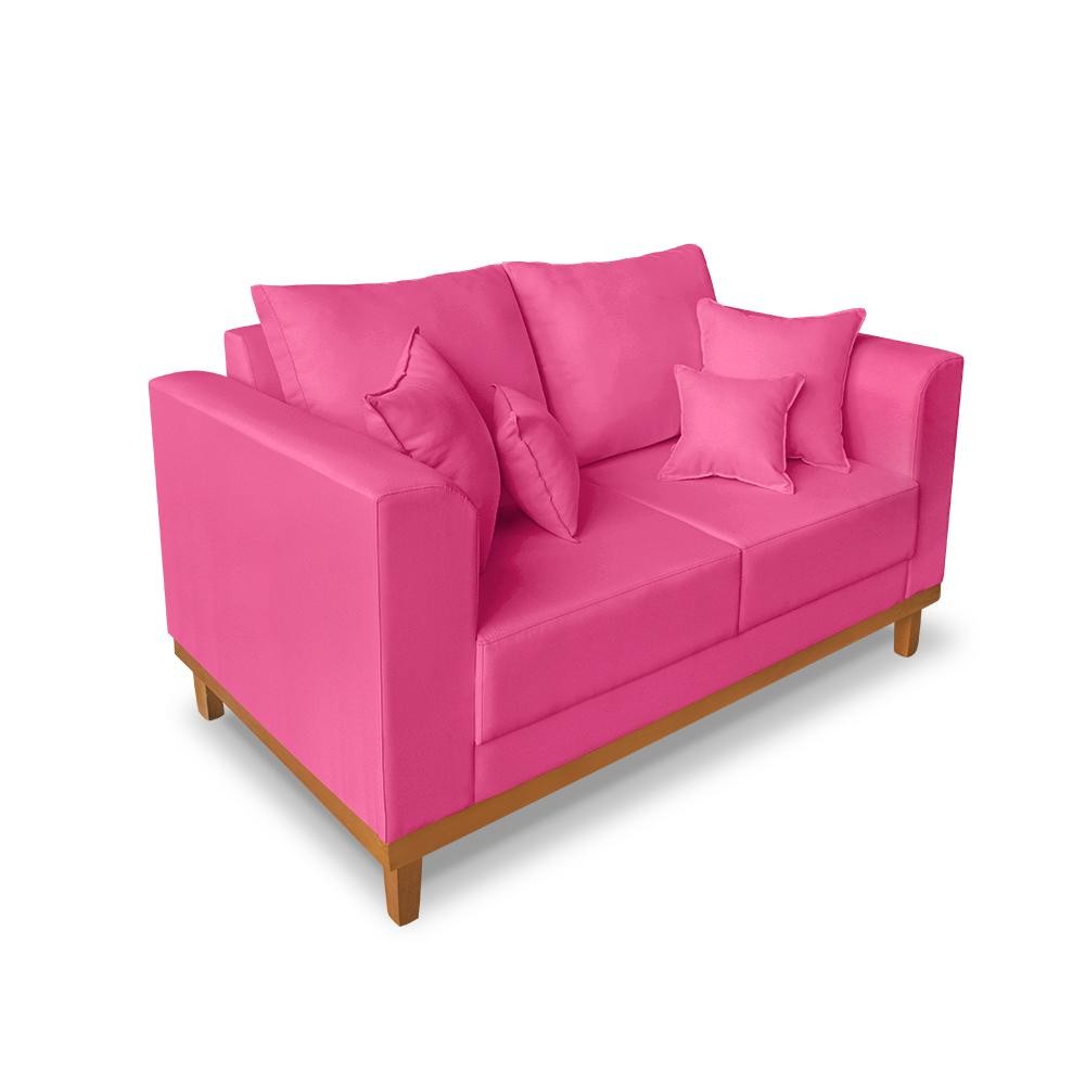 Sofá Sala de Estar 02 Lugares Beny Suede Madeira Estofados