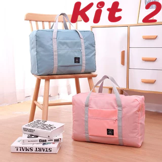 Kit 2/1PCS Malas de Viagem Dobráveis Portáteis e Impermeáveis com Grande Capacidade Para Viagem Mudança Academia Compras em Oferta na Shopee