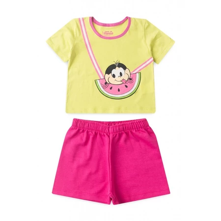 Conjunto feminino infantil Magali Faminta - Turma da Mônica