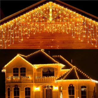 Cascata fixo 110/220v 200 leds 5,5m/400 leds 10m Fixo ou Multifunções Decoração de Natal