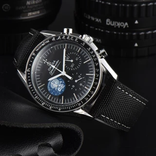 Omega Speedmaster Series Alien Elements Três Olhos Seis Mãos Dial Moda Tendência Relógio Masculino Casual All-Match De P
