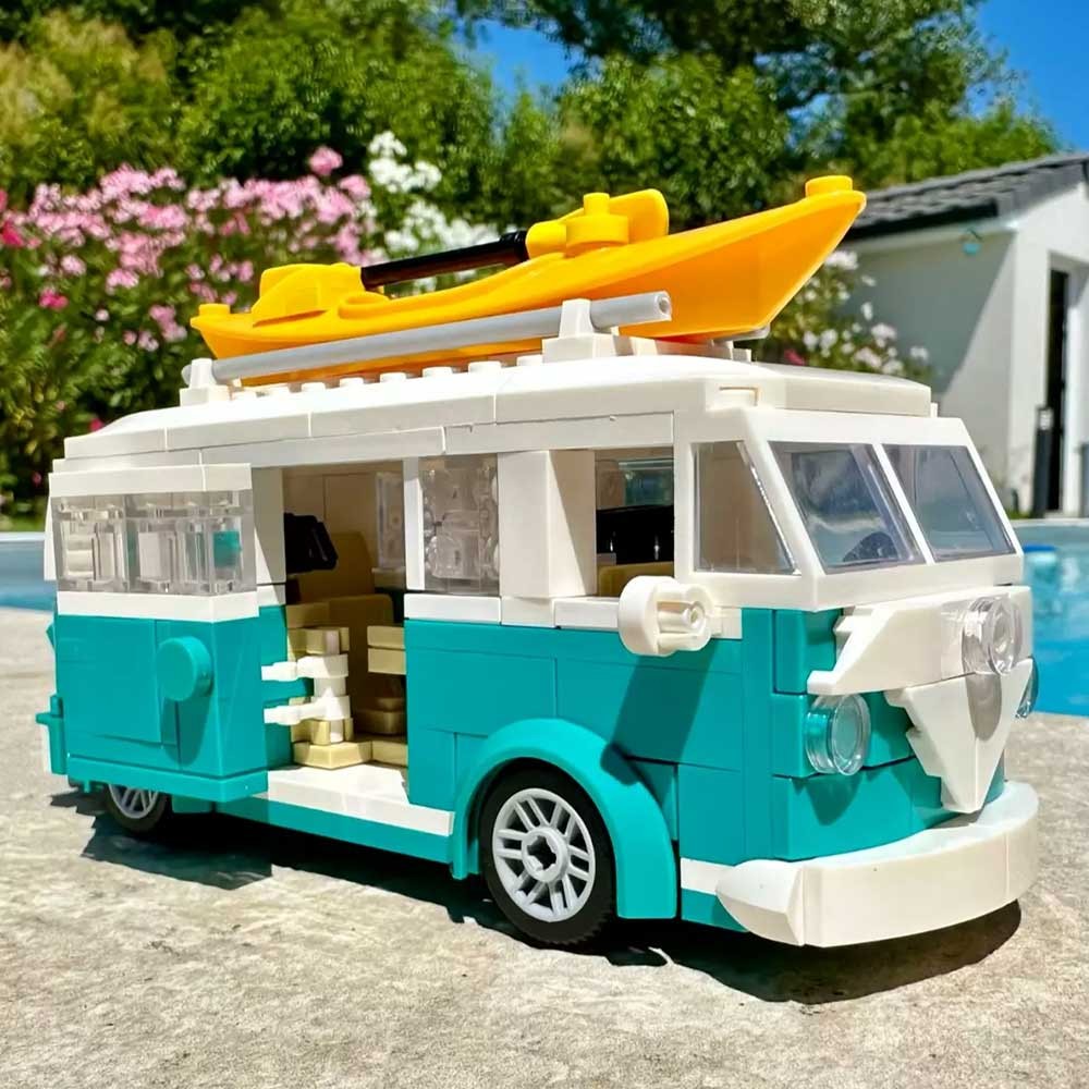 Volkswagen T1 Camper Van Model Building Blocks Toy Set | Shopee Brasil