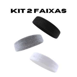 Kit com 2 faixas testeiras anti suor faixa para cabelo envio rápido