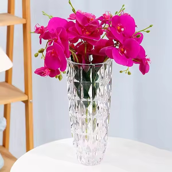 Vaso Vidro Grosso Apollo Diamond Transparente Alto 32cm