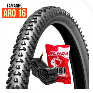 Pneu Bicileta Infaltil Aro 16 x 1.75 Kids BMX Cravo Excess Levorin + 1 Camara de Ar 16 Kenda em Oferta na Shopee