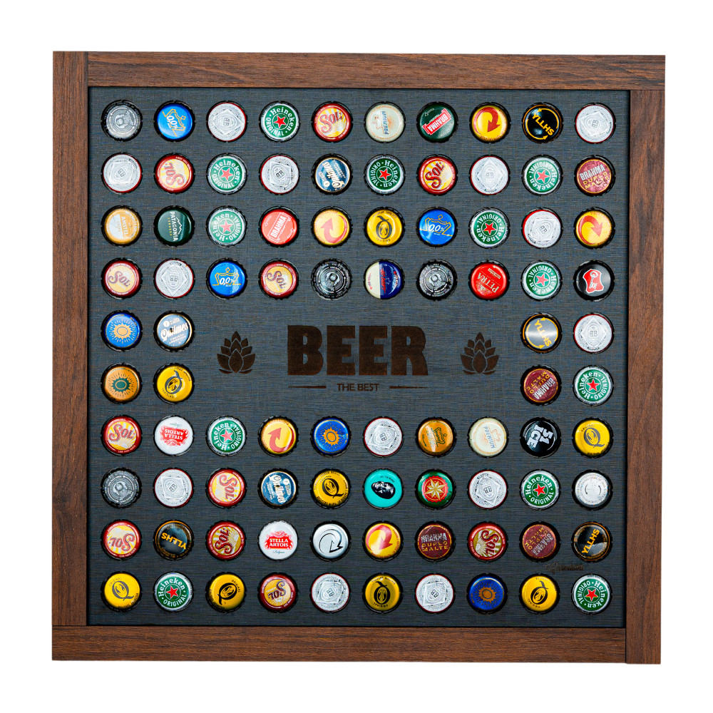 Quadro porta tampa de cerveja tampinha de garrafa decoração | Shopee Brasil