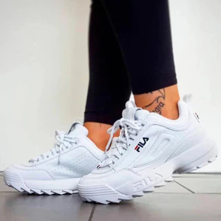 Tenis fila disruptor preto fashion e branco