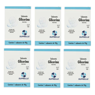 Kit 6 Sabonete Suprelle Glicerina Tradicional 90G em Oferta na Shopee