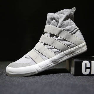 3 Cores Masculino Casual Tênis De Cano Alto Moda Lona Sapatos De Skate