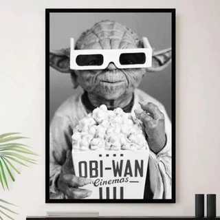 Quadro Yoda Mestre Filme Geek Decorativo A4 23x33cm