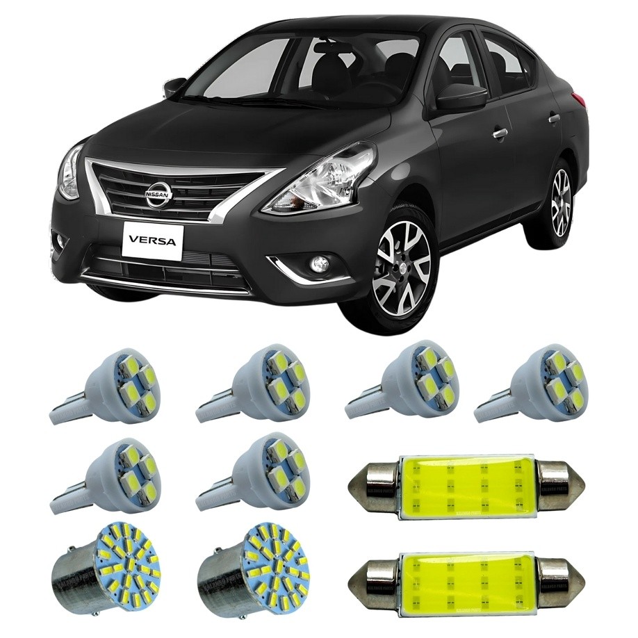 Kit Led Interno Externo Nissan Versa 2011 A 2021 Meia Luz Ré Teto Placa ...