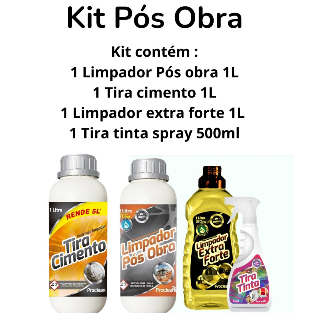 Kit Limpeza Pós Obra Proclean Solução Completa Alto Poder de Remoção ...