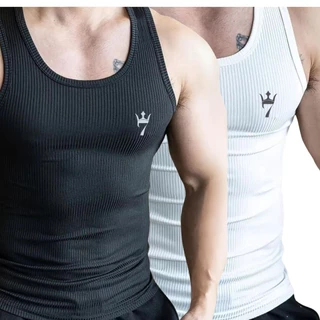 Kit 2 Regata Justa Americana Canelada Rapper, Academia Trapper Gringa Apertada Branco Preto Slim