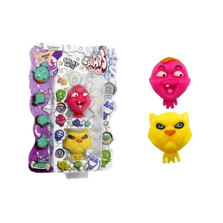 2 Bonecos Bebê Rosa e Gato Amarelo - Splats Head Mini