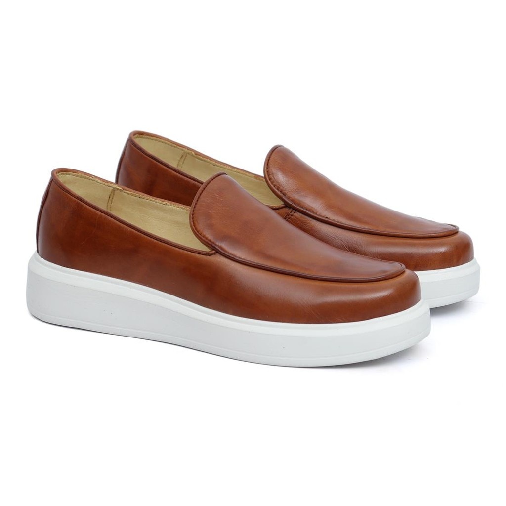 Sapato Loafer Mocassim Premium Couro Nobre Confort Sola Alta
