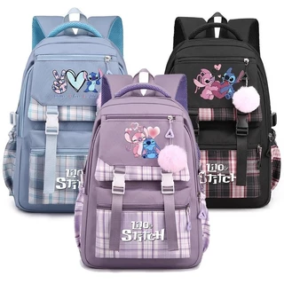 Disney Lilo Stitch Anime Impresso Mochila Teenger Menina Menino Schoolbag Kawaii Estudante Crianças Schoolbag Laptop Boo