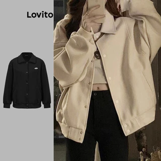 Lovito Casaco Casual Com Botão Liso E Manga Comprida Para Mulheres LNA38102 (Multicolorido) em Promoção na Shopee Lovito Casaco Casual Com Botão Liso E Manga Comprida Para Mulheres LNA38102 (Multicolorido)