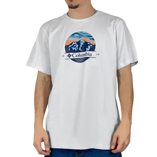 Camiseta GG Masculina Columbia Branca Algodão Manga Curta