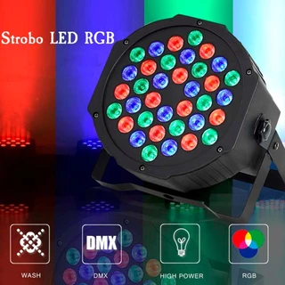 Canhão Refletor 36 Leds Jogo de Luz Par RGB dmx Strobo Iluminação Dj Balada Festa Bivolt Envia já