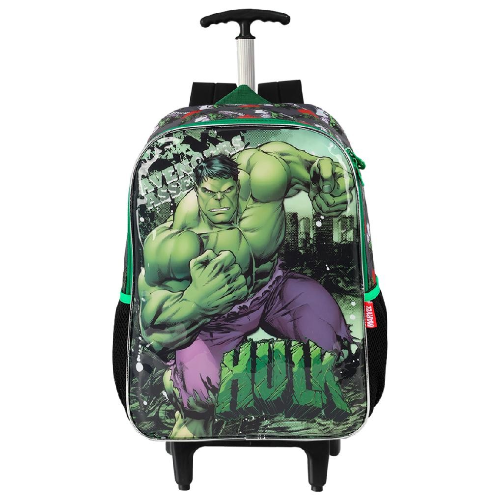 Mochila Do Hulk Escolar De Rodas Verde Vingadores Marvel Infantil ...