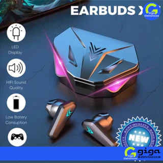 Fone de Ouvido X15 E6S TWS para Gaming Bluetooth 5 Áudio Estéreo Sem Delay