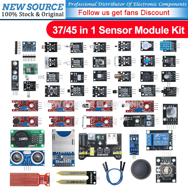 Kit Inicial De Módulos De Sensores 45 Em 1 , Melhor Que 37 De Sensor ...