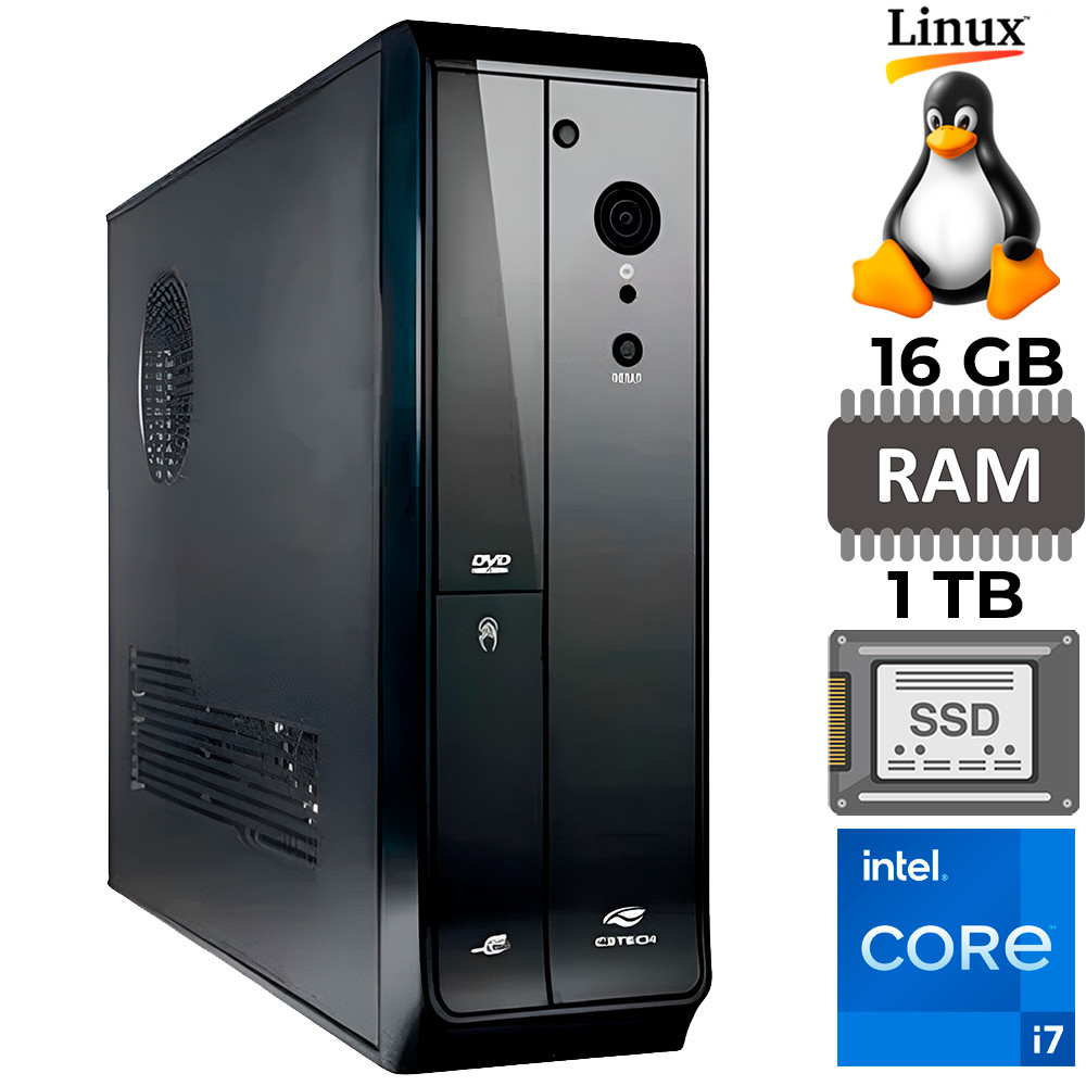 Computador Mini Micro ATX Slim Core i7-3770, Memória 16GB, SSD 1TB