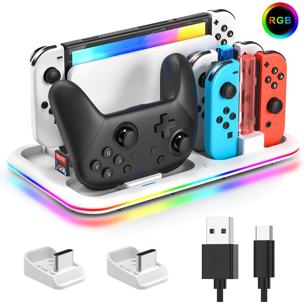 Base LED RGB Multifuncional Para Nintendo Switch e Switch Oled Suporte ...