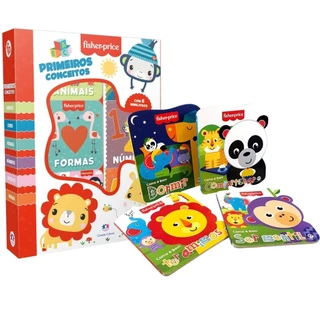 Kit Coleção Como é Bom Fisher Price 04 Livros + Box com 6 Minilivros Fisher-Price - Primeiros conceitos em Oferta na Shopee