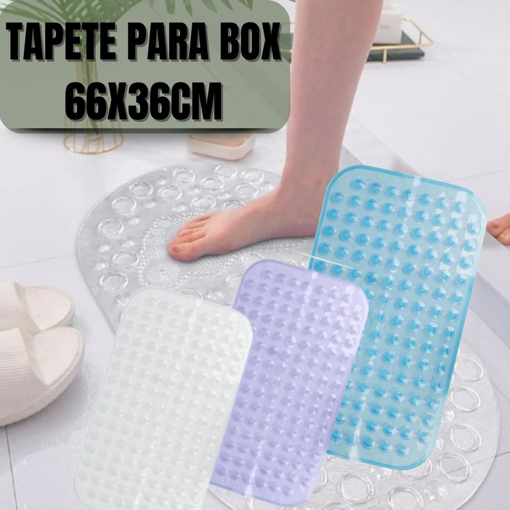 Tapete Para Box Antiderrapante Grande 66cm x 36cm Banheiro Criança ...