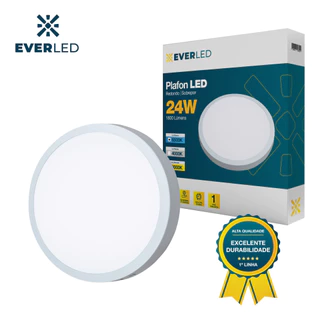 Plafon LED 24W Redondo 6500K Branco 30x30 Casa e Decoração