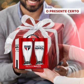 Kit 2 Copos Munich Tulipa Vidro 200ml Cerveja Chopp Time São Paulo Oficial 1UN Presente