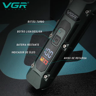 Máquina de Cortar Cabelo Profissional VGR V-696 Aparador de Pelos Sem Fio Visor Digital Barbeiros