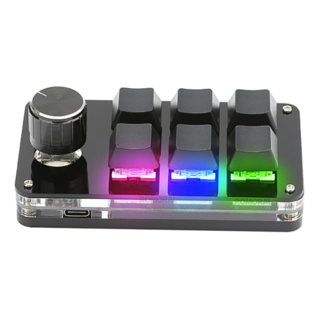 Teclado Mini Teclas Programáveis Rgb Portátil Mecânico