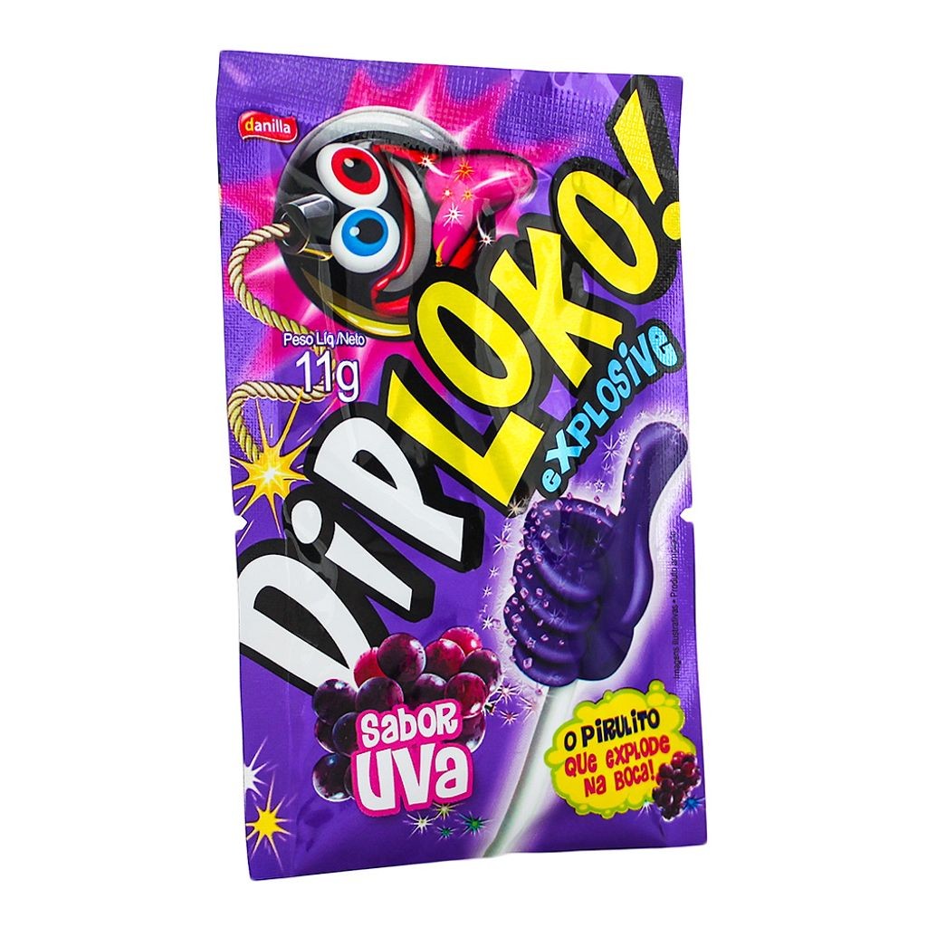 Pirulito Dip Loko Explosive Sabor Uva 11g | Shopee Brasil